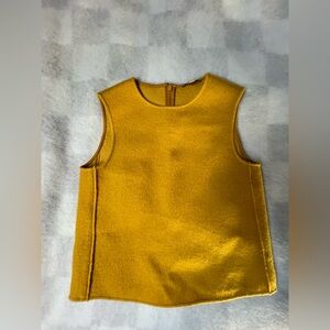 COS Mustard Wool-Blend Sleeveless Top – Minimalist Pullover Blouse (US 2 / XS)
